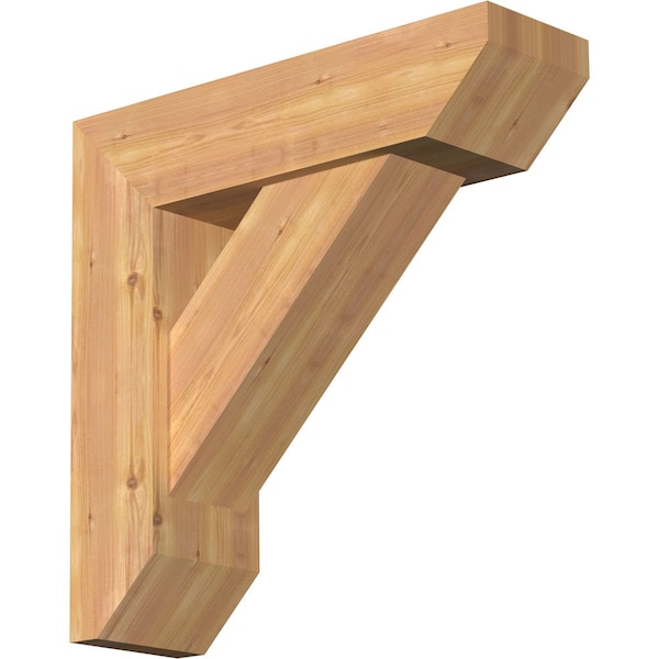 Ekena Millwork Traditional Slat Smooth Bracket w/ Offset Brace, Western Red Cedar, 7 1/2"W x 26"D x 26"H BKT0806X26X26TRA06SWR - main